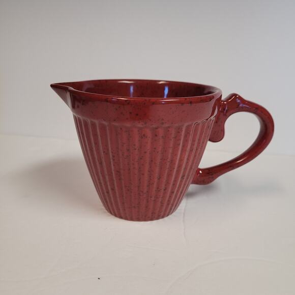Paula Deen Kitchen Measuring Cup Dark Red Speckled Stoneware Ceramic 2 Cup - Picture 2 of 8